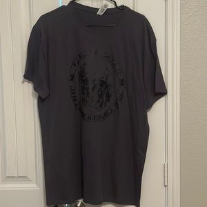 Threadfast unisex gray t-shirt with flower child with a rock and roll soul